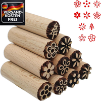 Holzstempel Set FüR Ton Keramik Basteln Teig Scrapbooking – 10 Muster, Handgesch