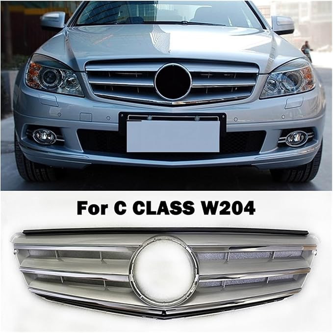 Mascherina Anteriore AMG Look Argento per Mercedes W204 07-14