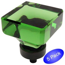 5 Pack Cosmas 6377ORB-EM Oil Rubbed Bronze Emerald Glass Cabinet Knob
