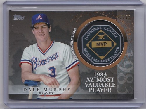 2023 Topps Update DALE MURPHY Atlanta Braves 83 MVP MEDALLION GOLD Relic #'d /75 - Picture 1 of 2