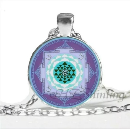 Flower of Life, Sacred Geometry, Buddhist Chakra Glass Pendant Prayer Necklace - Picture 18 of 22