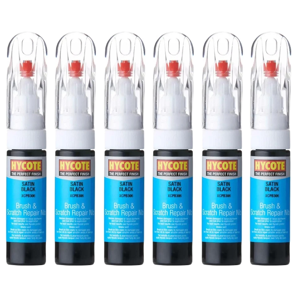 Hycote Satin Black Acrylic Paint Colour Brush Touch up Stick 12.5ml XCPB306
