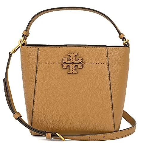 Tory Burch Mcgraw Leather Bucket Bag - Neutrals