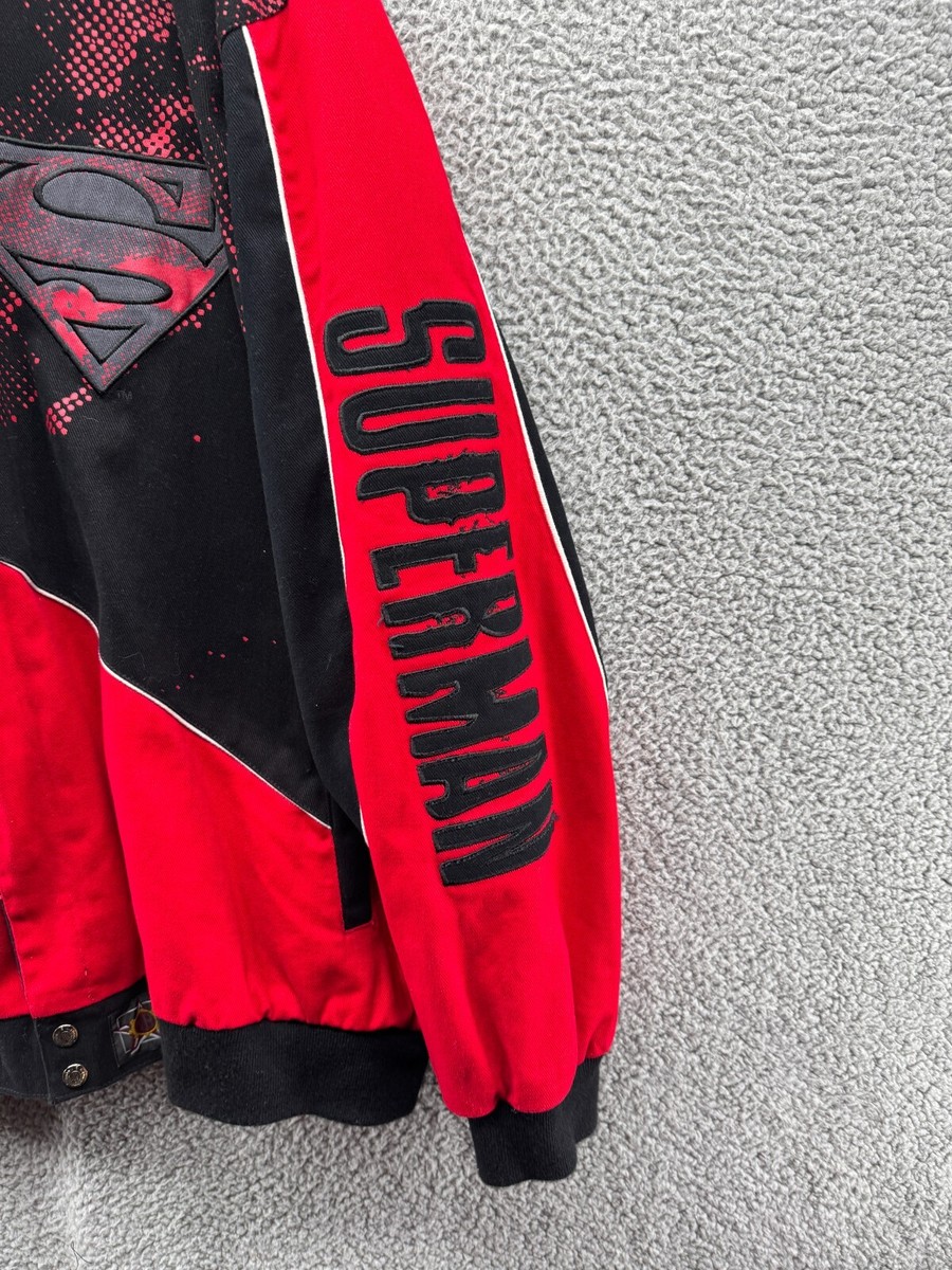 Vintage Superman Nascar Jacket Mens 4XL Red Black JH Design