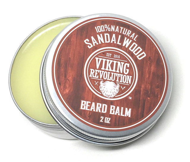 Viking Revolution Beard Balm with Sandalwood Scent and Argan & Jojoba