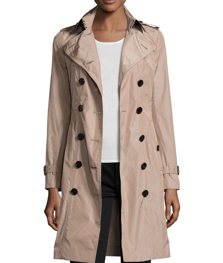 SZ US10 UK12 Burberry Nude Sandringham Slim Double Breasted
