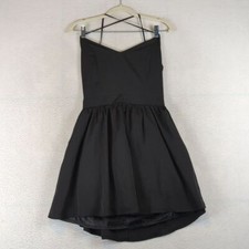 TOBI Women's Black Open Back Strappy A-Line Cocktail Party Mini Dress Size M