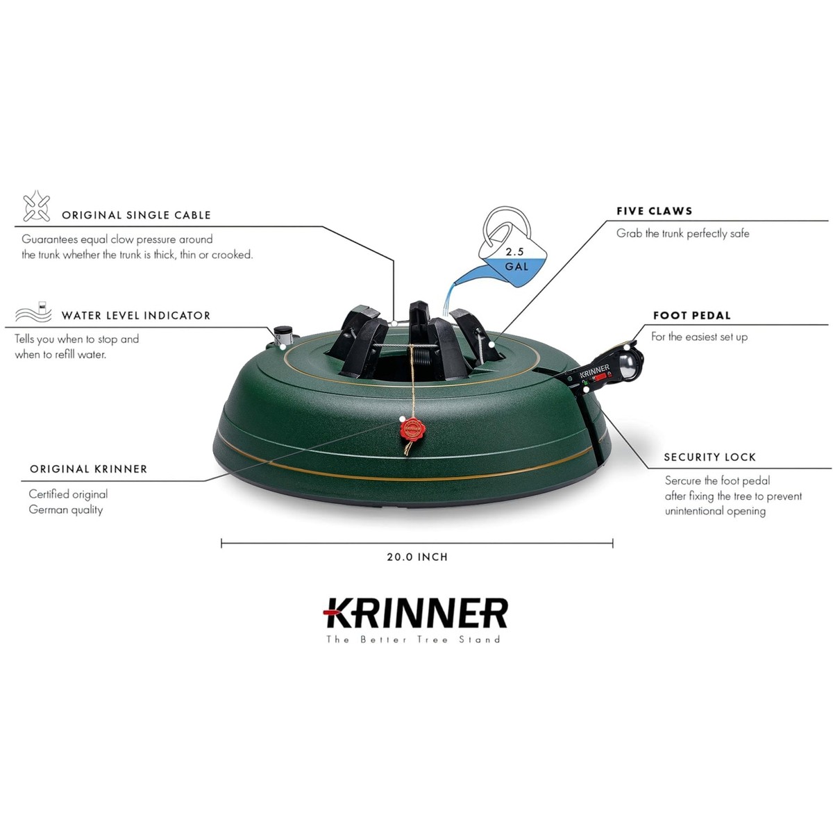 Krinner Tree Genie XXL Deluxe Christmas Tree Stand - Green (94750
