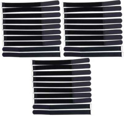 30 x Hook and Loop 30cm x 25mm Black Hook and Loop Cable Ties Cable Ties Cable Hook and Loop