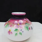 Fenton Plum Opalescent Overlay Floral Hand Painted Vase Special Order 2010 W226