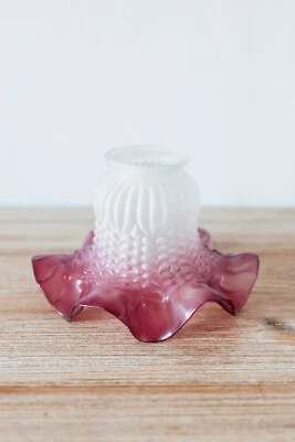 Abat-Jour Tulipe en Verre de Rechange pour Lampe Bord Rose - Photo 1/4
