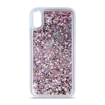FÜR APPLE IPHONE 14 PRO - FUN CASE SPARKLE Glitzer Case Flüssig Cover Case LILA