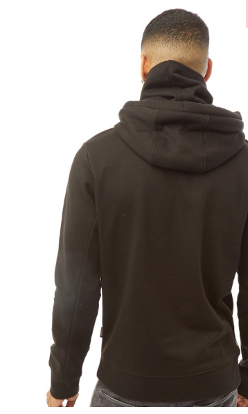 Bench Mens Woosh Snood Neck Hoodie Black LEISURE CASUAL SPORT 2XL