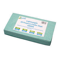 Image of 2Work Lightweight All Purpose Cloth 600x300mm Green (Pack of 50) CPD30023
