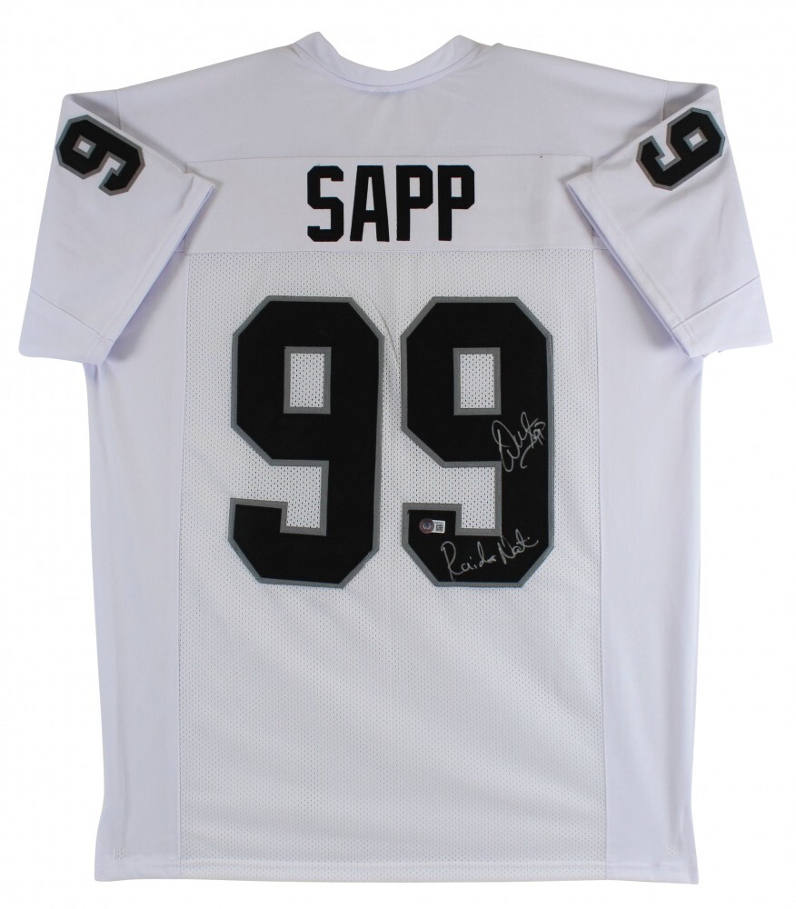 Warren Sapp Autographed Signed Oakland Raiders Jersey Inscribed "Raider Nation" (Beckett) 