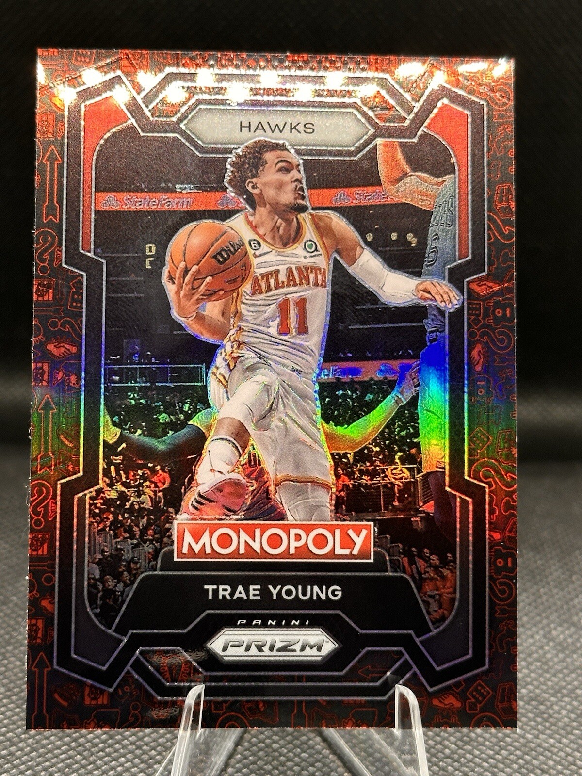 2023-24 Panini Prizm Monopoly Red Pattern #4 Trae Young Color Match