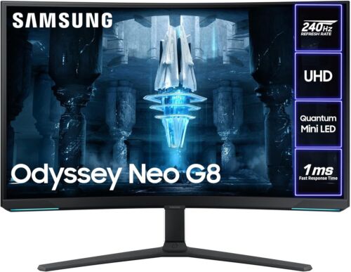 Samsung Odyssey Neo Quantum Mini LED G8 32" Curved Ultra HD 4K Gaming Monitor - Picture 1 of 7