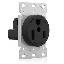 50 Amps 250V Flush Mounting Power Outlet,6-50R Receptacle, 2 Pole 3 Wire, 1 Pack