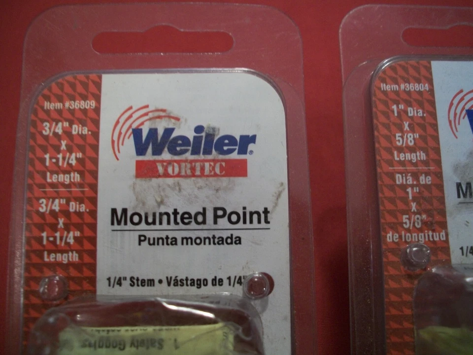 2 Weller Vortec Mounted Point Grinding Wheels, #36809 & 36804, NIB Foto 2 de 3