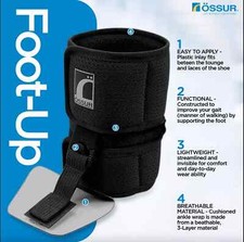 Ossur Foot-Up Drop Foot Brace XL Black - Orthosis Ankle Brace Support - NEW