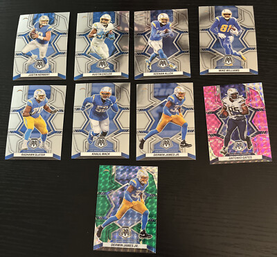 2022 Panini Mosaic NFL L.A. Chargers Set Herbert, Ekeler, Allen, Williams, Mack 