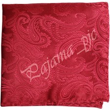 Paisley Handkerchief Only Pocket Square Hanky RED / RED Wedding Party