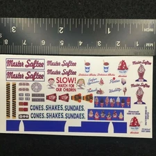 Clear 1:64 Waterslide Decal for Ice Cream Truck Quick Bite Master Softee
