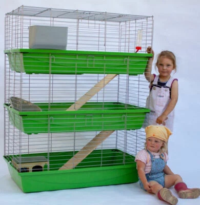 XXL-HEIMTIERCENTER XXL 1m Hasenkäfig Nagerkäfig Kaninchenkäfig Käfig Stall Meerschweinchen 6 Farben