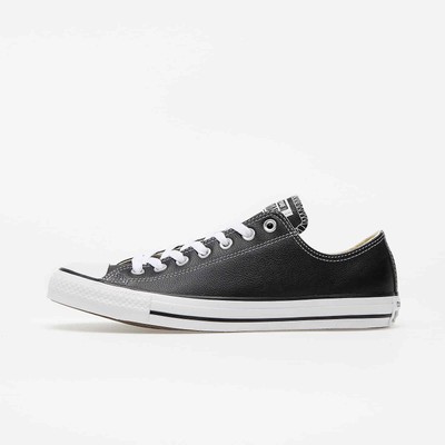 Converse Unisex Chuck Taylor All Star Leather Low Top Shoes Black 132174C f  | eBay
