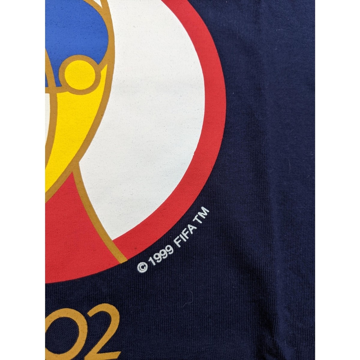 NWOT NEW! Vintage 2002 FIFA World Cup Korea Japan Blue Shirt Sz 95