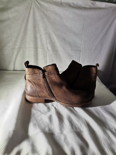Hush Puppies Women Taupe Zip Up Strap Buckle Ankle Boots Uk6 US8 EU 39 - Picture 3 of 8