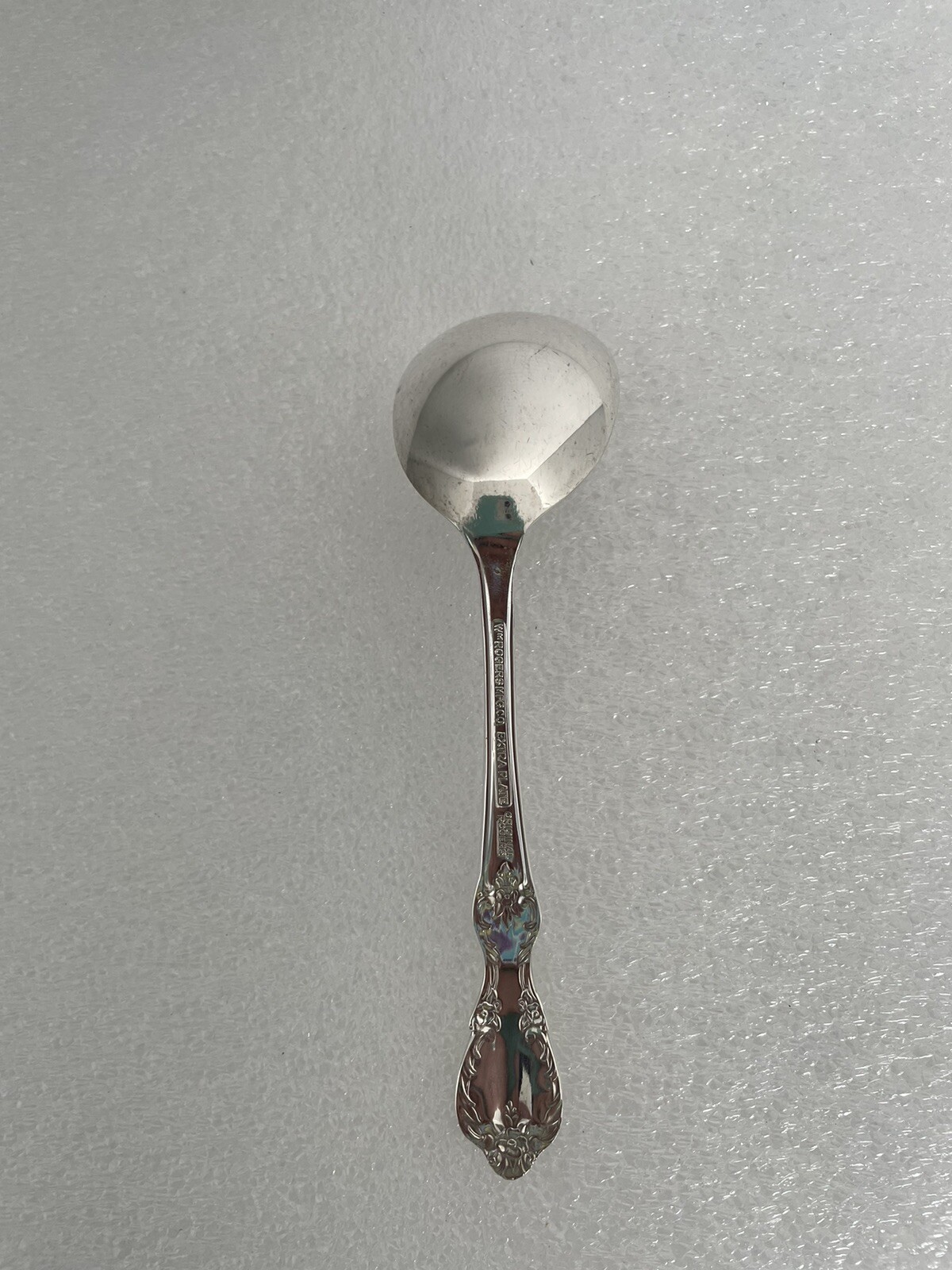 Original William Rogers Extra Plate Silver Condiment Sauce Spoon Rose Vintage