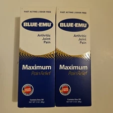 Blue-Emu Maximum Arthritis Pain Relief Cream 3oz X2 Exp 07/2026+
