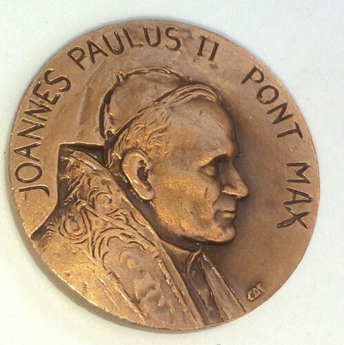 Pope John Paul II Vatican Souvenir Bronze Medal, Made in Milan, Italy - Stamped - Picture 2 of 4