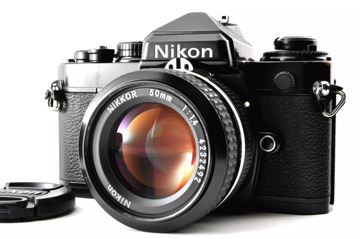 Nikon FE Black SLR 35mm Film Camera Ai 50mm f/1.4 MF Lens From