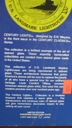 CENTURY LIGHTS Illuminated Stained Glass LIGHTHOUSE LAMP SPLIT ROCK, CA - Picture 7 of 7