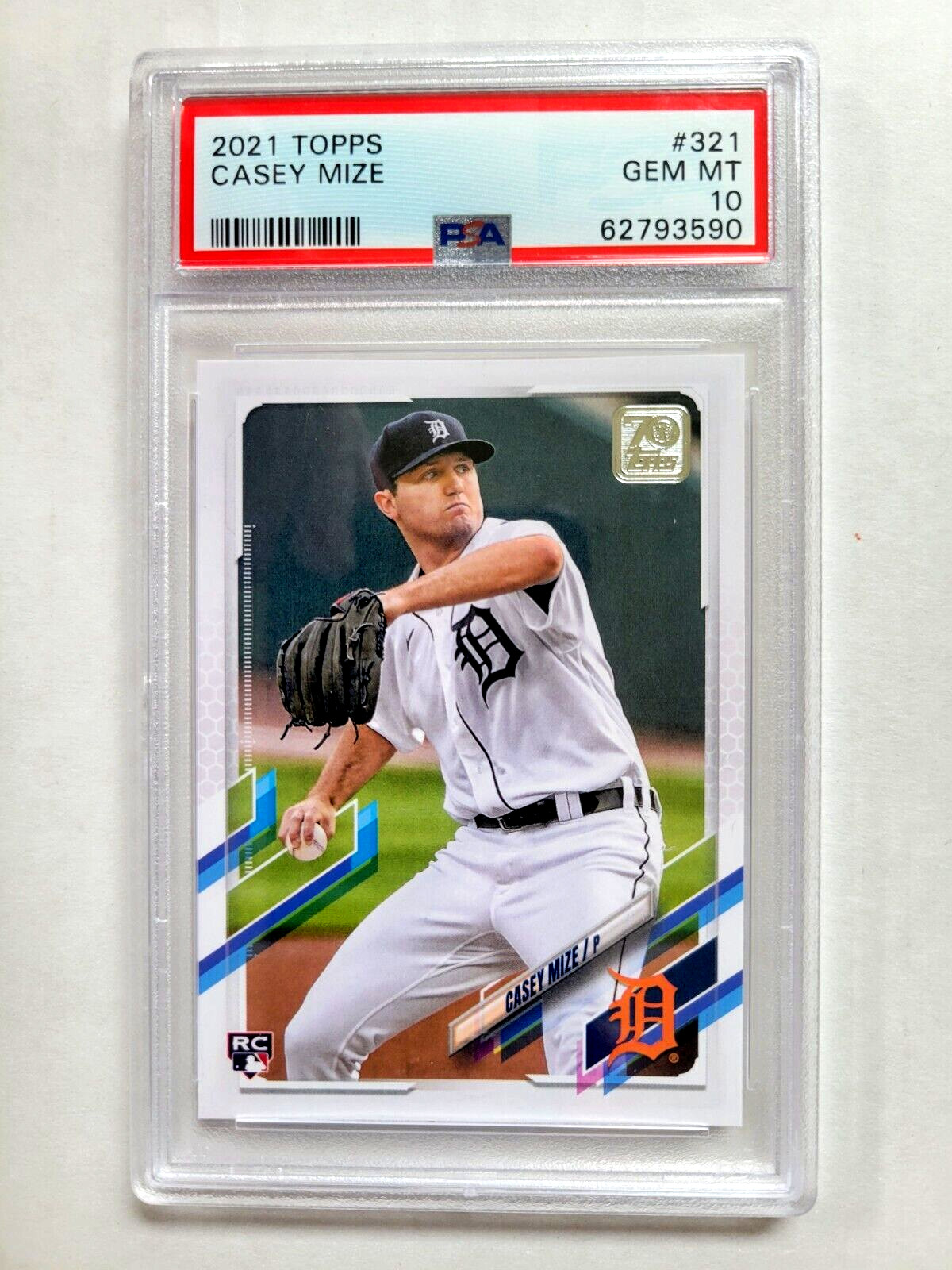 2021 Topps #321 Casey Mize RC Rookie PSA 10 Gem Mint TIGERS