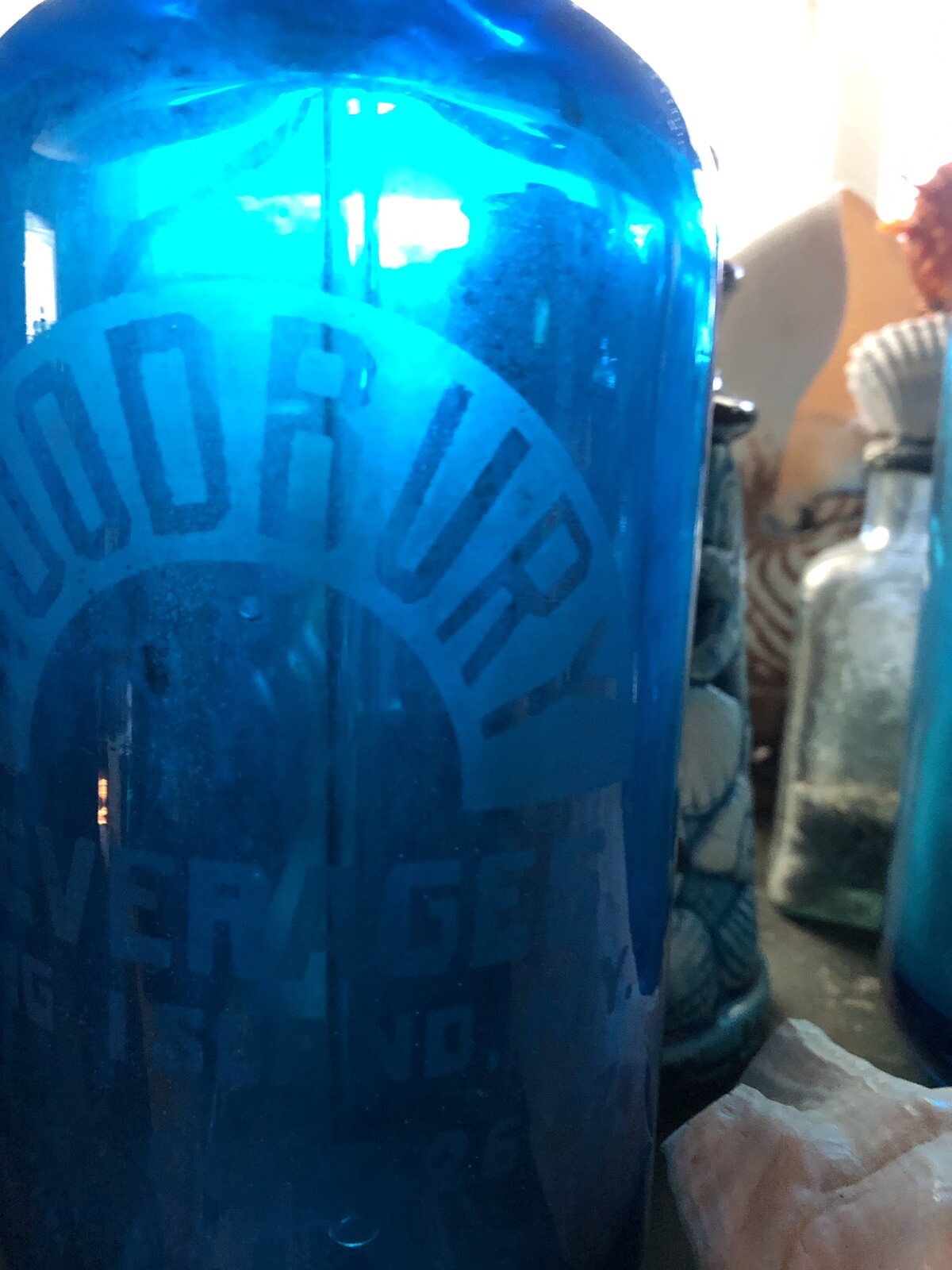 VINTAGE BLUE SELTZER WORKS BOTTLE WOODBURY NEW YORKPAIRSET OF