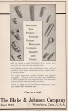 1921 The Blake & Johnson Co Waterbury CT Rivets Screws Nuts Print  Ad
