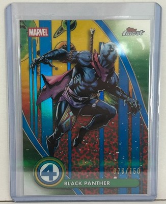 2026 Topps Finest Fantastic Four Black Panther Rare Blue Refractor 076/150 #87