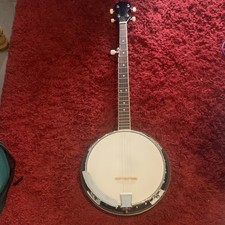 5-String Closed Back Banjo Brown White Black Right Handed 5-String Banjo Type
