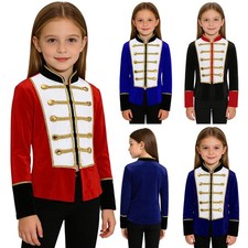 Kids Boys Girls Tops Colorful Jacket Decorative Costume Gold Braided Coat Stage