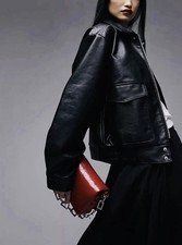 Topshop Faux Leather oversized Bomber Jacket Size XS / 8-10