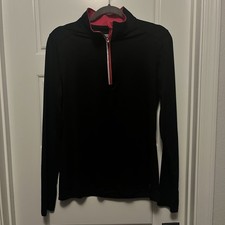 Danskin Now Women s Black Pink Lightweight Activewear Zip Front Pullover