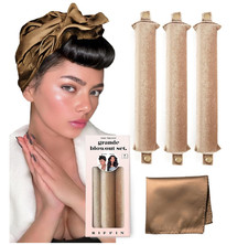 Grande Heatless Curls Overnight Rods - Upgraded Directional Grip Velvet - No Hea