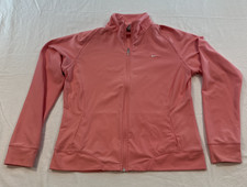 Nike Dri Fit Lightweight Full Zip Running Yoga Jacket Womens L Salmon Pink