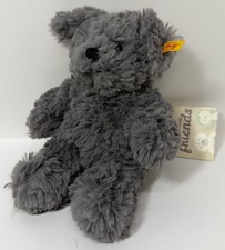 W/ ALL TAGS Steiff Toni 8" Plush Gray Dog Stuffed Animal Soft Cuddly Friends