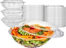 10 Pack 64oz Clear Salad Bowls with Lids Disposable Takeout Containers