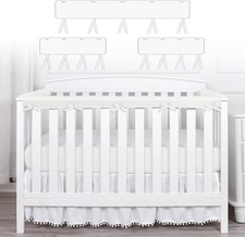 3Pcs Crib Rail Cover Protector Safe Teething Guard Wrap for Standard Crib White