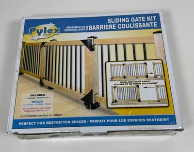 Pylex 11052 Sliding Gate Kit Powder Coated Steel Black Lockable Rust Resistant